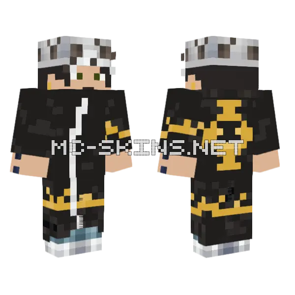 Trafalgar Law Minecraft skin, front and back