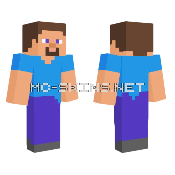 Trailer Steve Minecraft skin, front and back