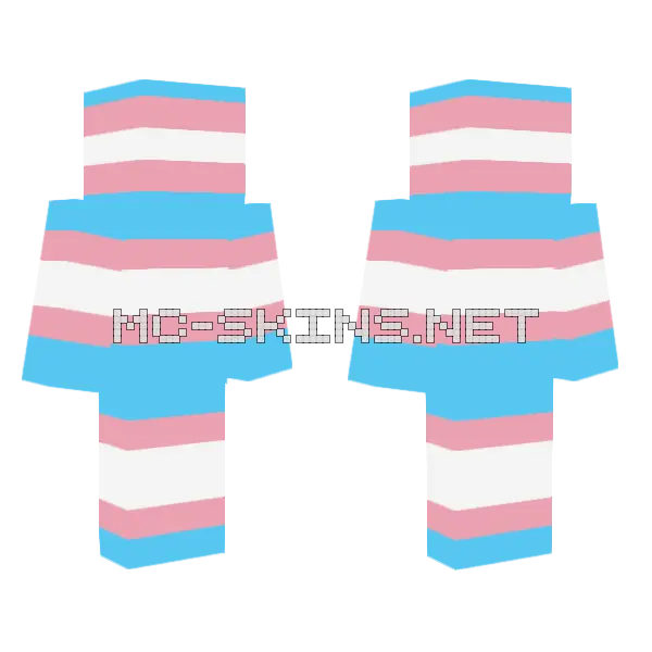 Trans Flag Skin Minecraft skin, front and back