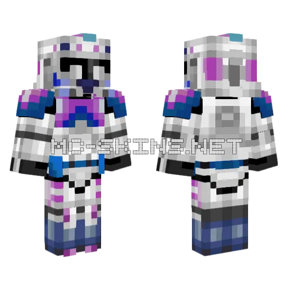 Trans Pride Clone Trooper Minecraft skin, front and back