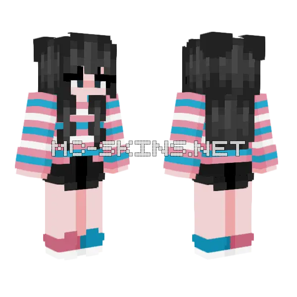 Trans Pride Skin Minecraft skin, front and back