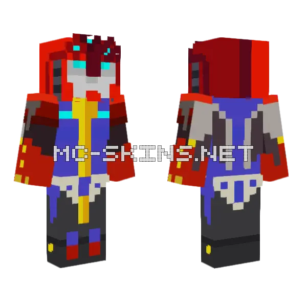 Transformers Cyberverse Swoop Minecraft skin, front and back