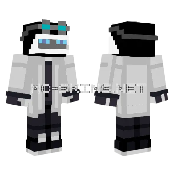 Transparent Doktor Endermite Minecraft skin, front and back