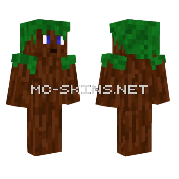 Tree Man Minecraft skin, front and back