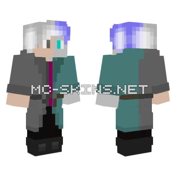 Trenchcoat Kid 2 0 Minecraft skin, front and back