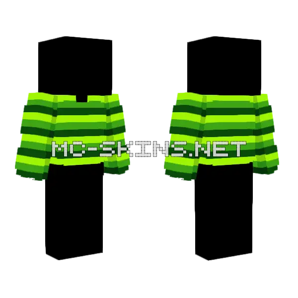 Triple Green Stripe Sweater Minecraft skin, front and back