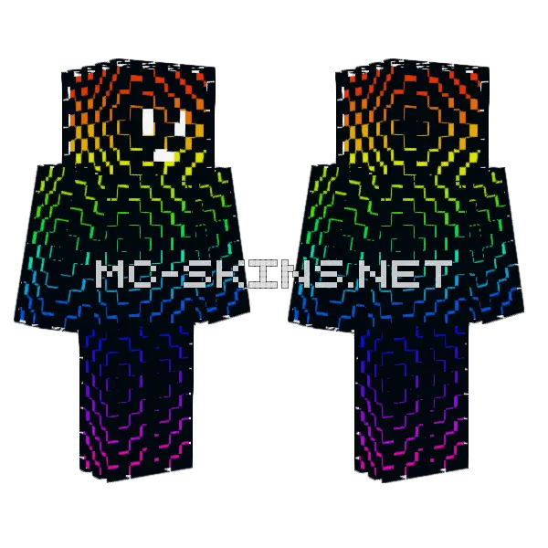 Trippy Rainbow Skin Minecraft skin, front and back
