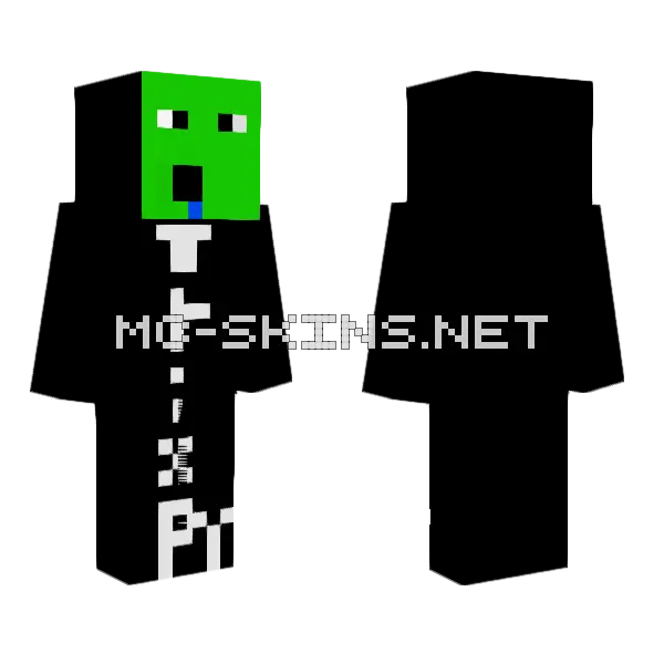 Trixperrrr Green Face Minecraft skin, front and back