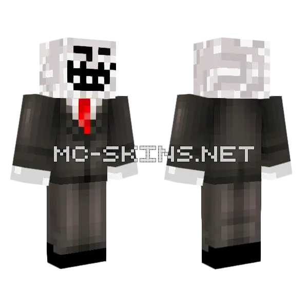 Troll Face Rebuild Minecraft skin, front and back