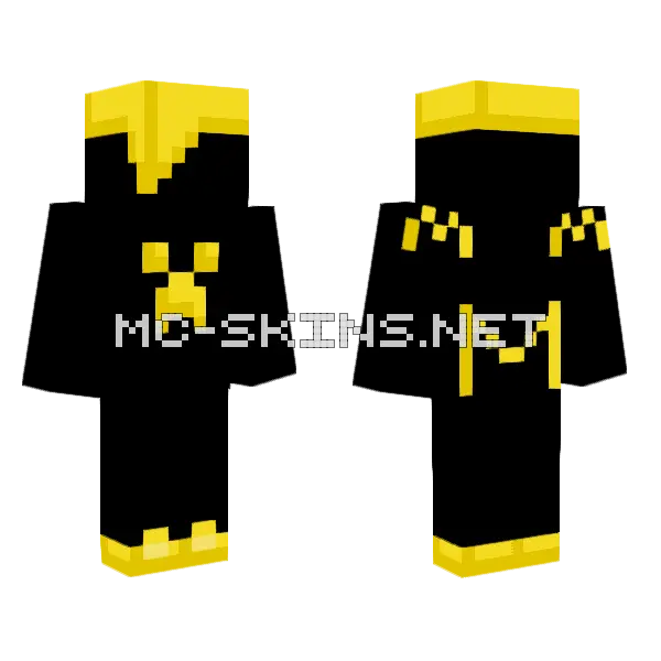 Tron Trip Yellow Minecraft skin, front and back