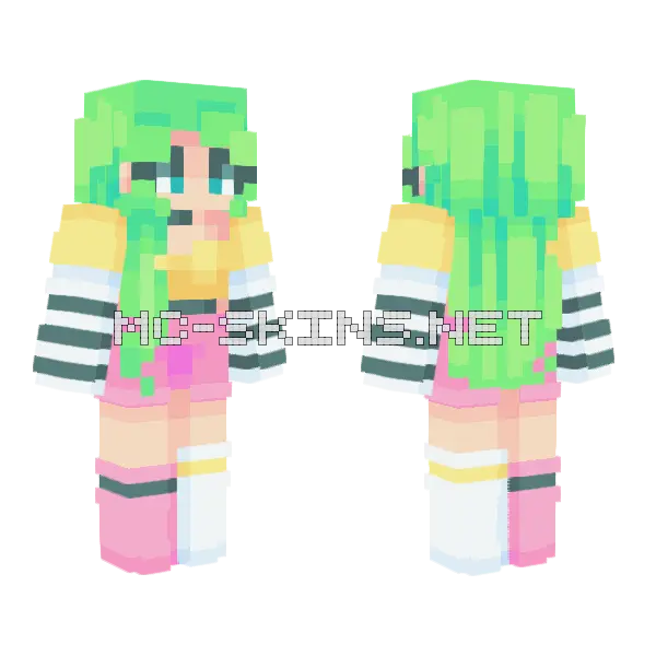 Tropical Sunshine Minecraft skin, front and back