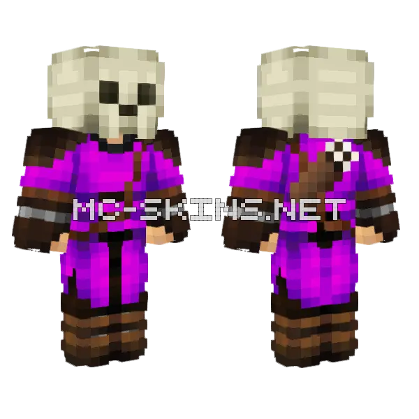 Troubled Explorer Commission Minecraft skin, front and back