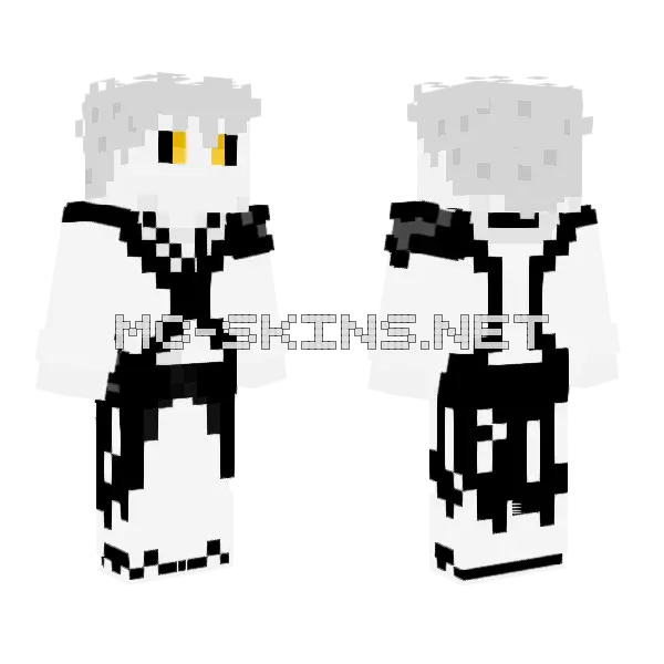 True Shikai White Ichigo Minecraft skin, front and back