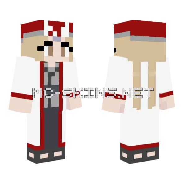 Tsunade Minecraft skin, front and back