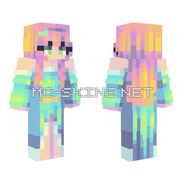 Tsunami Birthday Woo Minecraft skin, front and back
