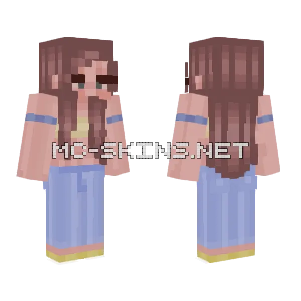 Tube Top Girl Read Des Minecraft skin, front and back