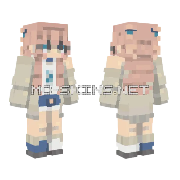 Tuesday Remake Minecraft skin, front and back
