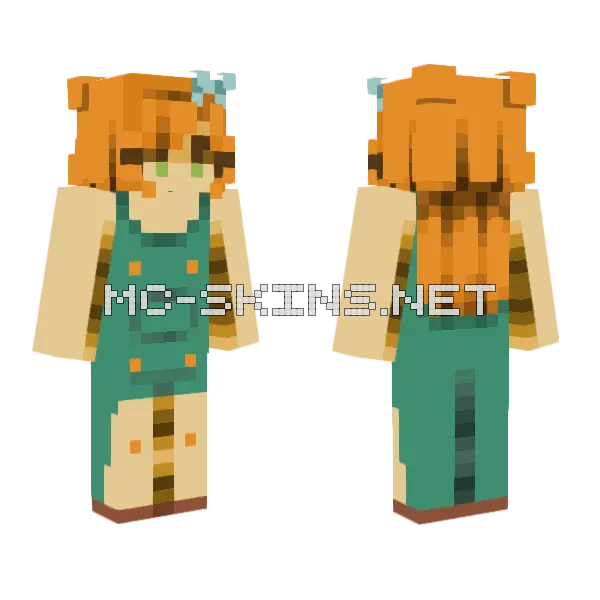 Tulip Girl Minecraft skin, front and back