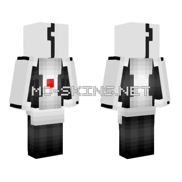 Turret Portal 2 Minecraft skin, front and back