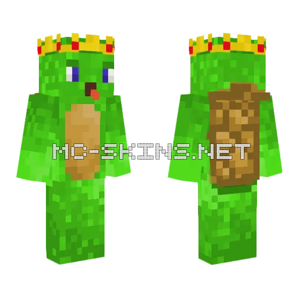 Turtle King Minecraft skin, front and back