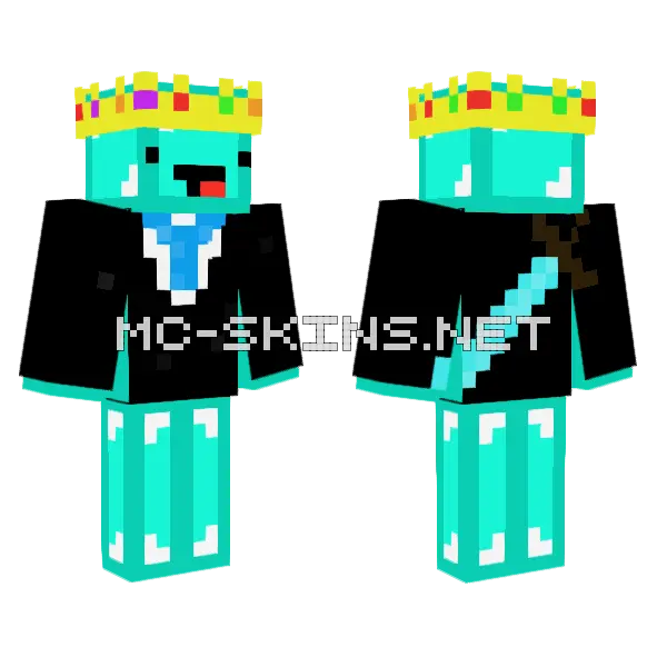 Tux Skeppy Minecraft skin, front and back