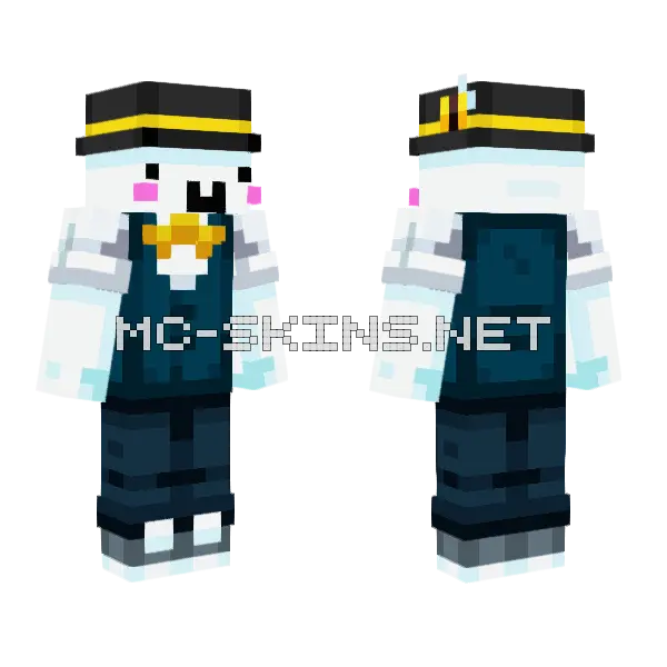 Tuxedo Ghosty Minecraft skin, front and back