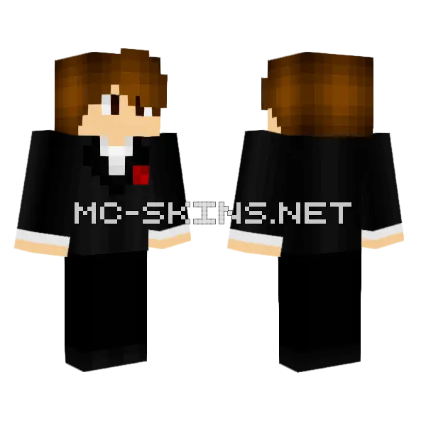 Tuxedo King Minecraft skin, front and back