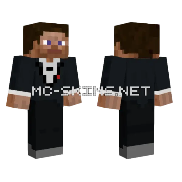 Tuxedo Skin With Blue Eyes Minecraft skin, front and back