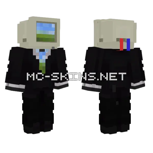 TV Guy Minecraft skin, front and back