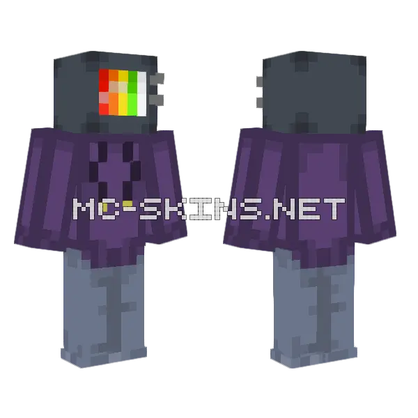 TV Head Minecraft skin, front and back