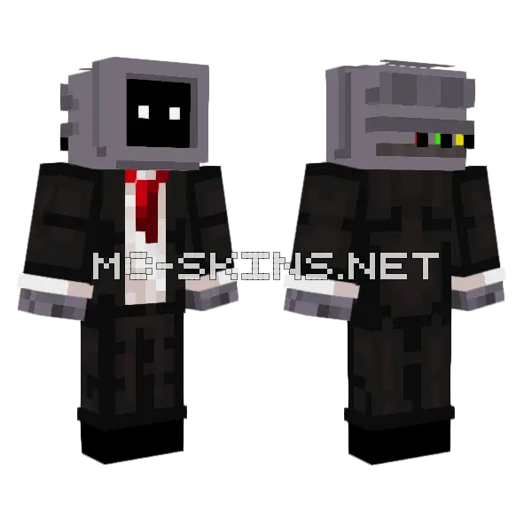 TV Head In A Suit Minecraft skin, front and back