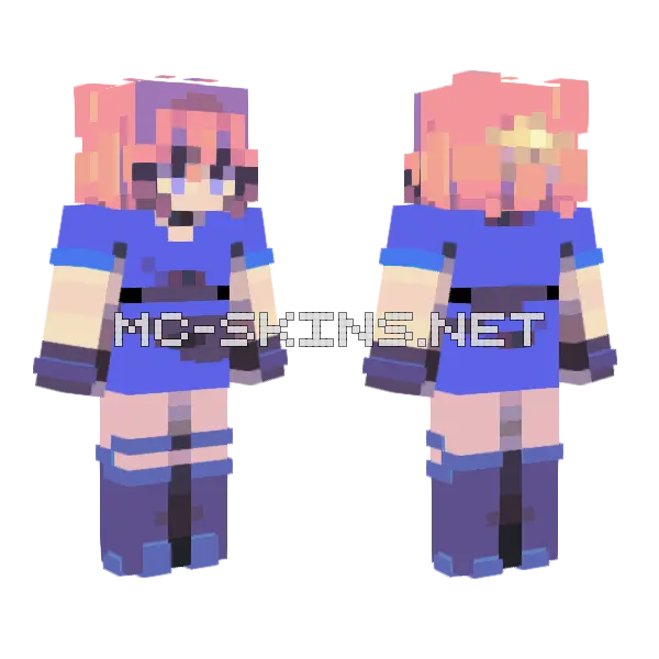 Twilight Blue Uniform Minecraft skin, front and back