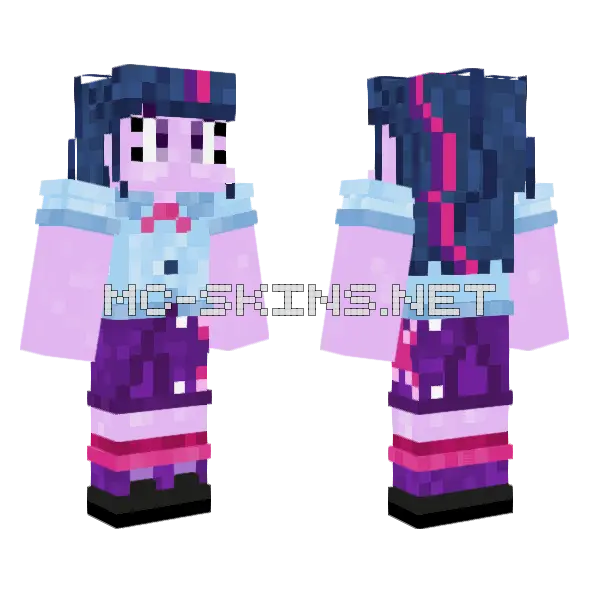 Twilight Sparkle Eg Minecraft skin, front and back