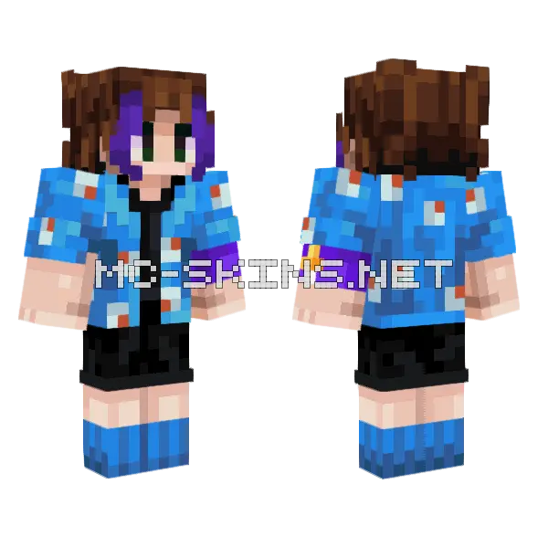 Twkraystall Girl Minecraft skin, front and back