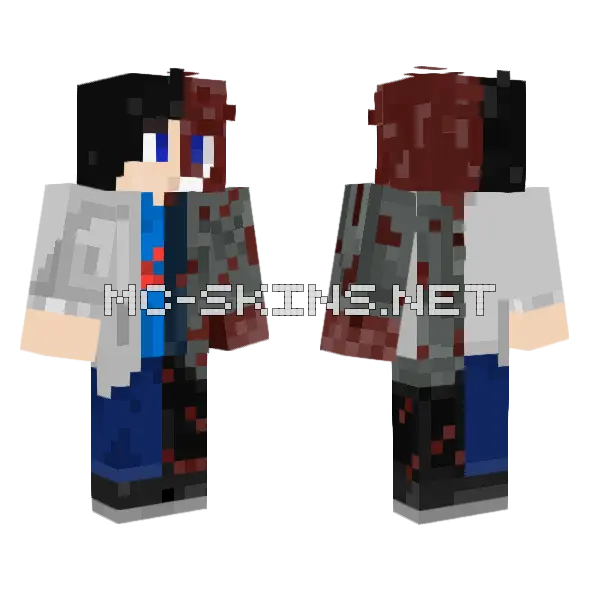 Two Face Minecraft skin, front and back