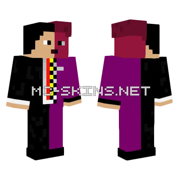 Two Face Batman Forever Minecraft skin, front and back