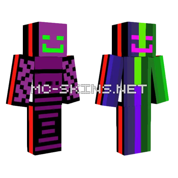 Two Face Stalker Minecraft skin, front and back