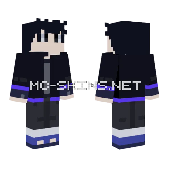 Uchiha Kazuki Minecraft skin, front and back