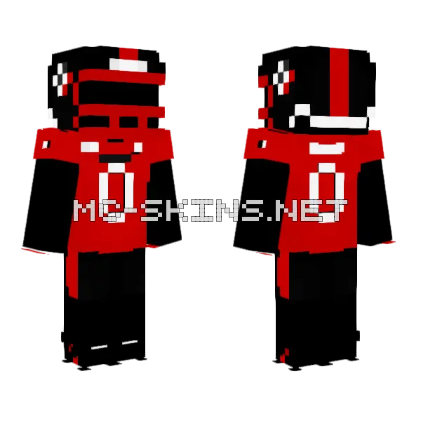 Ugf Red Face Minecraft skin, front and back
