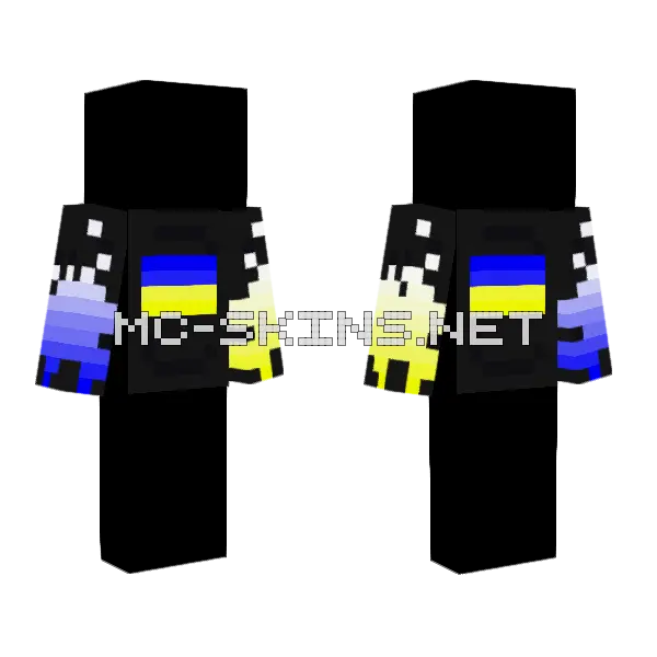Ukraine Support Minecraft skin, front and back