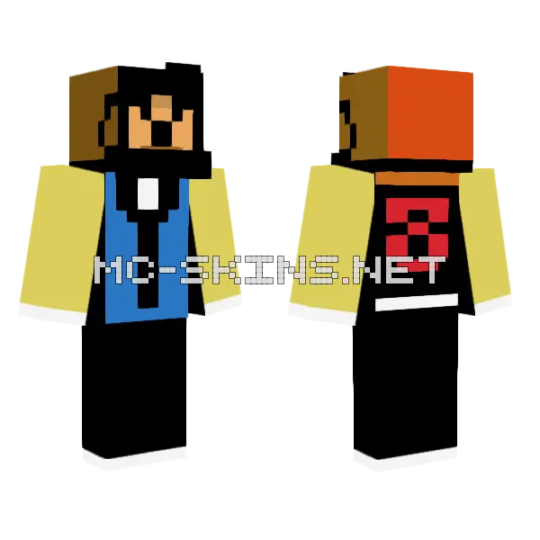 Ultimate Gamer Minecraft skin, front and back