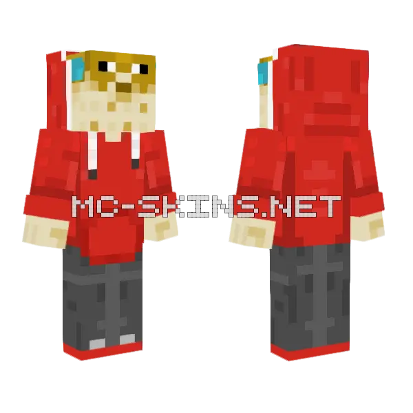 Ultimate Pufferfish Kid Minecraft skin, front and back