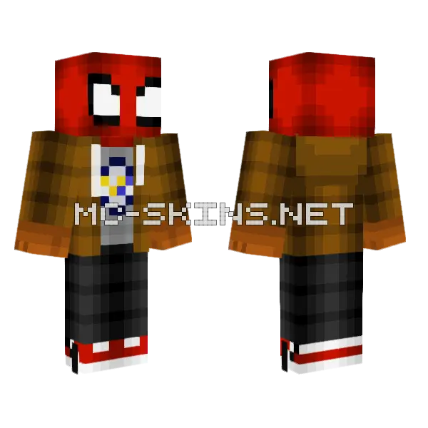 Ultimate Spider-Man Training Suit Minecraft skin, front and back