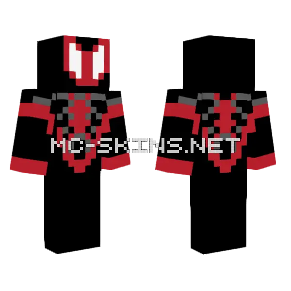 Ultimate Spiderman Miles Morales Minecraft skin, front and back