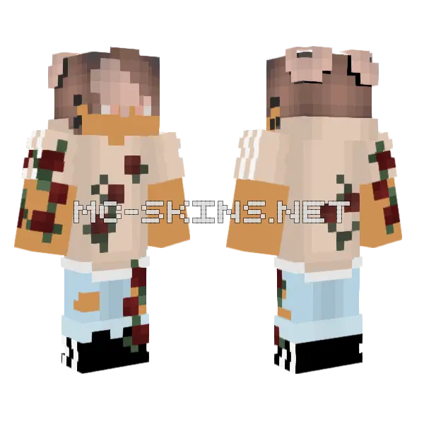 Under Roses Minecraft skin, front and back