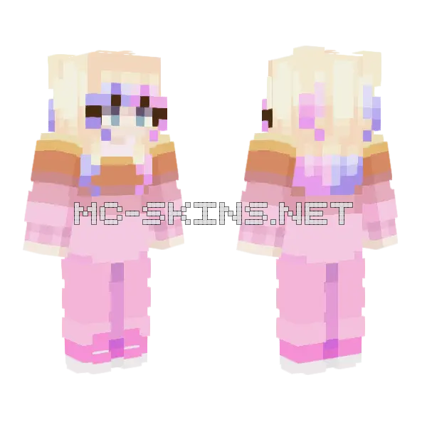 Under The Pink Moon Minecraft skin, front and back