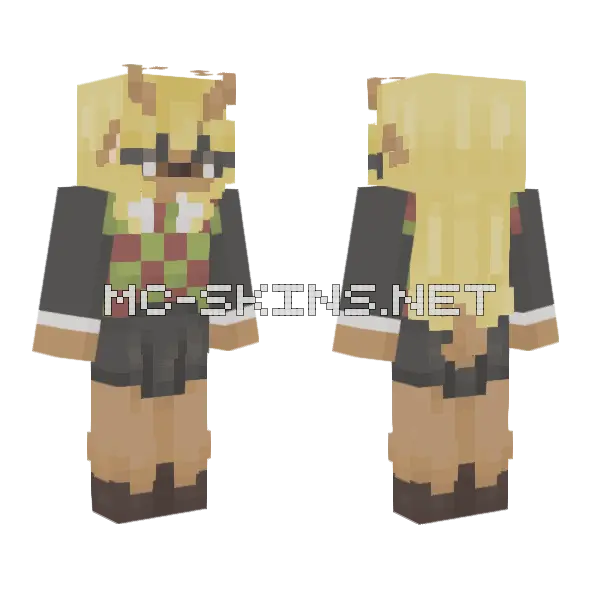 Undertale Noelle Minecraft skin, front and back