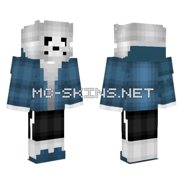 Undertale Sans Minecraft skin, front and back