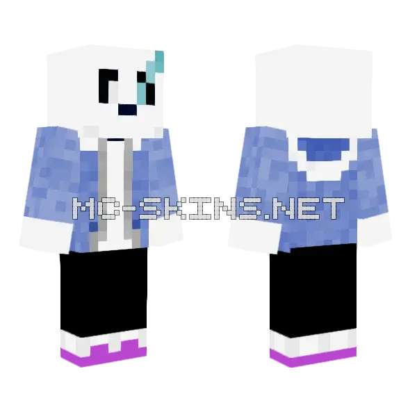 Undertale Sans Minecraft skin, front and back