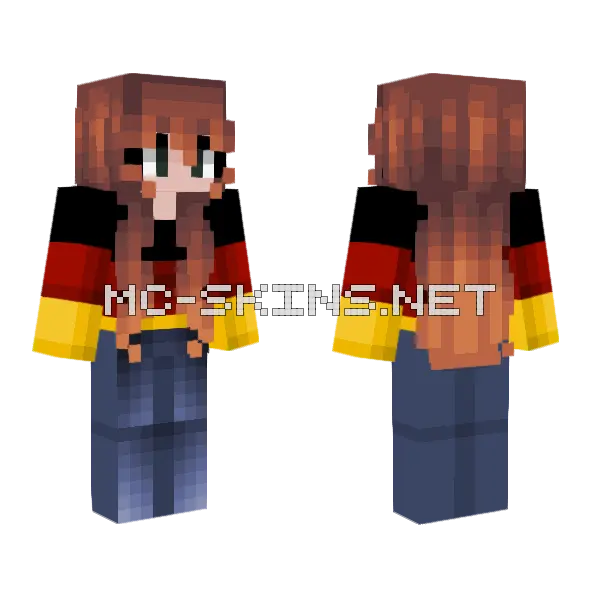 Unfinished Feli From Germany Minecraft skin, front and back
